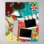 Reiscollage met iconische bezienswaardigheden Vaka Poster (Voorkant)