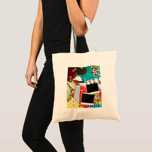 Reiscollage met iconische bezienswaardigheden Vaka Tote Bag