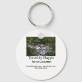 Reisconsulent bedrijf naam e-mail website toevoege sleutelhanger (Achterkant)