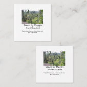 Reisconsulent bedrijf naam e-mail website toevoege vierkante visitekaartje (Voorkant / Achterkant)