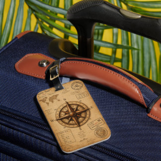 Reisdagboek Kompas Bagage Label Vintage