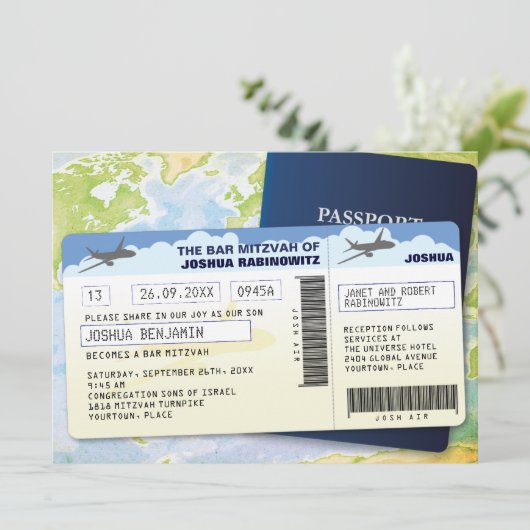 Reisdocumentenbalk of BBT Mitzvah Kaart (Staand voorkant)