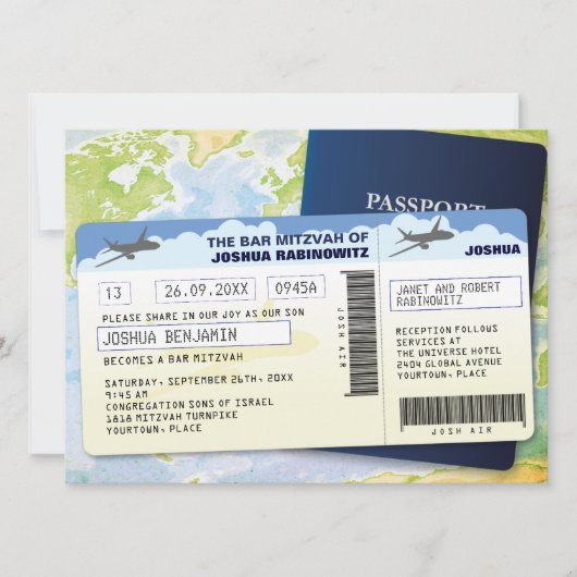 Reisdocumentenbalk of BBT Mitzvah Kaart (Voorkant)