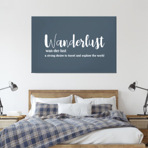 Reisdrang definitie wit grijs blauw kleur canvas afdruk
