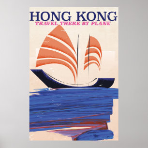 Reisdruk in Hong Kong  stijl Poster