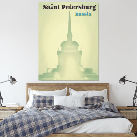 Reisdruk in Sint-Petersburg Rusland in stijl Canvas Afdruk (Insitu (Slaapkamer))