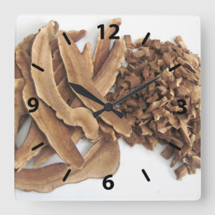 Reishi Mushroom Wall Clock Vierkante Klok