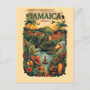 Reisillustratie in vintage stijl Jamaica Feestdagenkaart