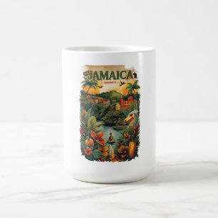 Reisillustratie in vintage stijl Jamaica Koffiemok