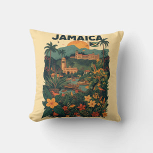 Reisillustratie in vintage stijl Jamaica Kussen