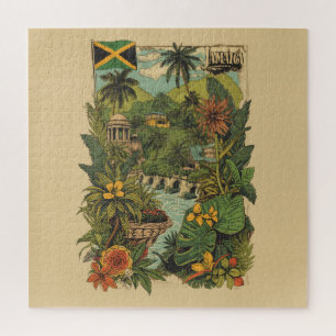 Reisillustratie in vintage stijl Jamaica Legpuzzel
