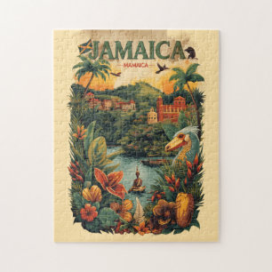 Reisillustratie in vintage stijl Jamaica Legpuzzel