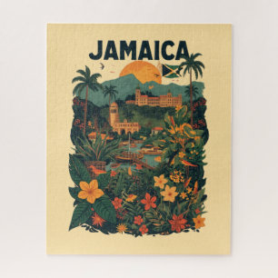 Reisillustratie in vintage stijl Jamaica Legpuzzel