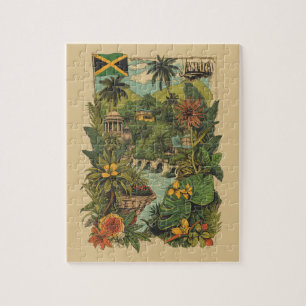 Reisillustratie in vintage stijl Jamaica Legpuzzel