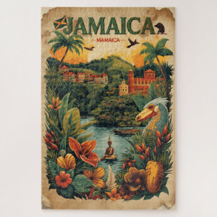 Reisillustratie in vintage stijl Jamaica Legpuzzel