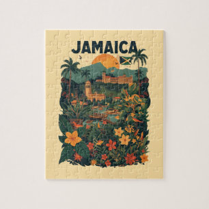 Reisillustratie in vintage stijl Jamaica Legpuzzel
