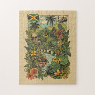 Reisillustratie in vintage stijl Jamaica Legpuzzel