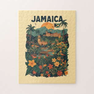 Reisillustratie in vintage stijl Jamaica Legpuzzel