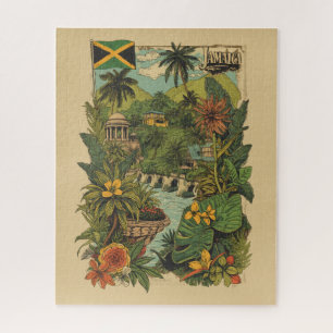 Reisillustratie Jamaica in vintage stijl Legpuzzel