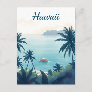 Reisillustratie van Hawaï uit het verleden Briefkaart