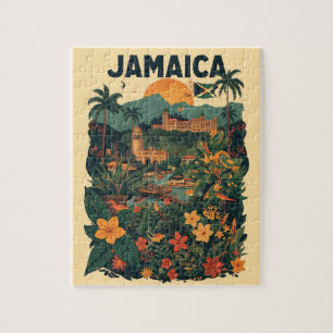 Reisillustratie van Jamaica in vintage stijl Legpuzzel
