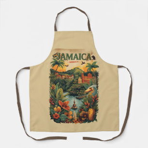 Reisillustratie van Jamaica in vintage stijl Schort