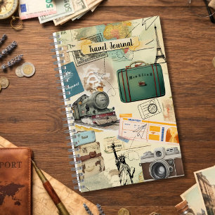Reisjournaal met vintage collage notitieboek