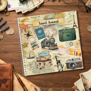 Reisjournaal met vintage collage notitieboek
