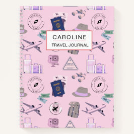 Reisjournaal voor haar aangepaste tekst notitieboek