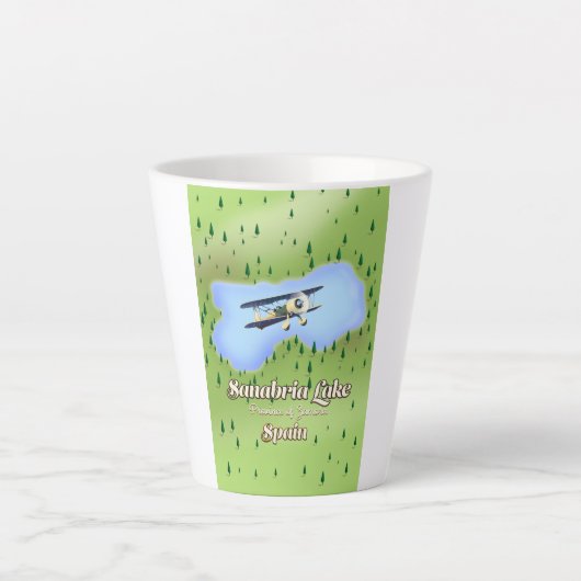 Reiskaart bij het meer van Sanabria in Spanje. Latte Mok (Voorkant)