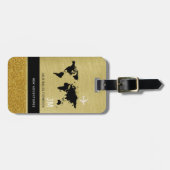Reiskaart Gold Classy International Adventures Bagagelabel (Voorkant horizontaal)