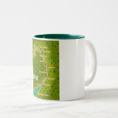 Reiskaart van de rivier de Severn Wales England Tweekleurige Koffiemok (Voorkant rechts)