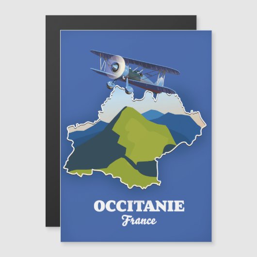Reiskaart voor Occitanie Frankrijk (Voorkant / Achterkant)