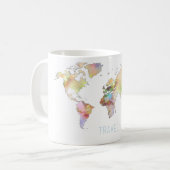 Reiskleurige wereldkaart mok (Voorkant links)