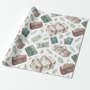 Reiskofferpatroon uit het verleden (1) cadeaupapier