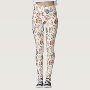 Reiskofferpatroon uit het verleden (2) leggings