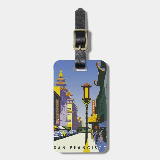 Reislabel vintage San Francisco-reisposter Bagagelabel (Voorkant verticaal)