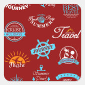 Reislabels Vierkante Sticker (Voorkant)