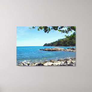 Reislandschap foto Pebble Beach Indonesië Canvas Afdruk