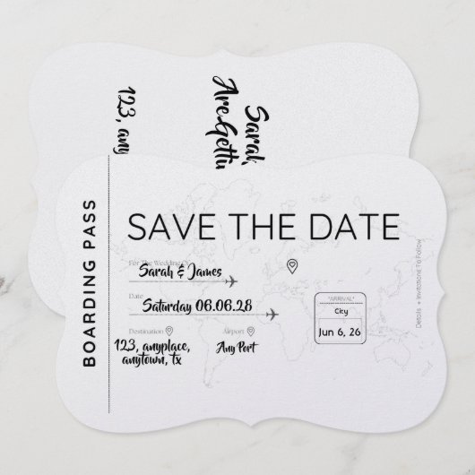 reisliefhebber save the date instapkaart (Voorkant / Achterkant)
