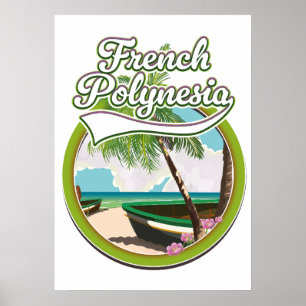 Reislogo Frans-Polynesië. Poster
