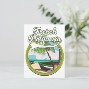 Reislogo Frans-Polynesië. Uitnodiging Briefkaart