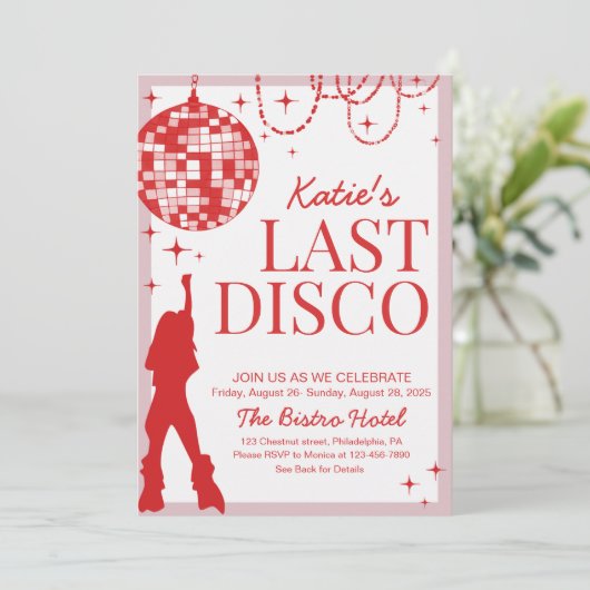 Reisplan voor het laatste disco vrijgezellenweeken kaart (Staand voorkant)