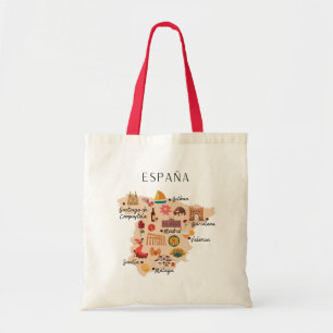 Reisplattegrond van Spanje (Eenzijdige druk) Tote Bag