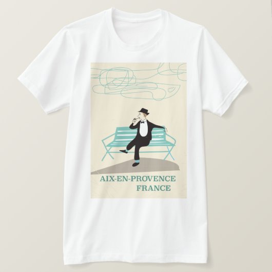 Reisposter Aix-en-Provence Frankrijk T-shirt (Design voorkant)