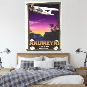 Reisposter Akureyri IJsland Canvas Afdruk (Insitu (Slaapkamer))