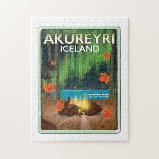 Reisposter Akureyri IJsland Legpuzzel (Verticaal)