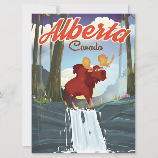 Reisposter Alberta Canada cartoon (Voorkant)