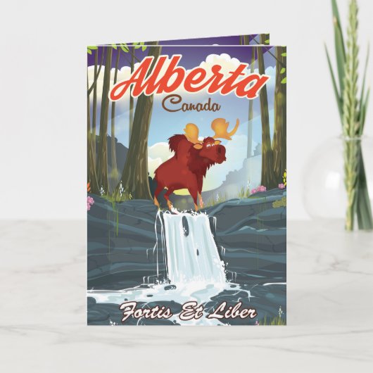 Reisposter Alberta Canada cartoon Feestdagen Kaart (Voorkant)