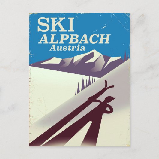 Reisposter Alpbach Austrian ski Briefkaart (Voorkant)